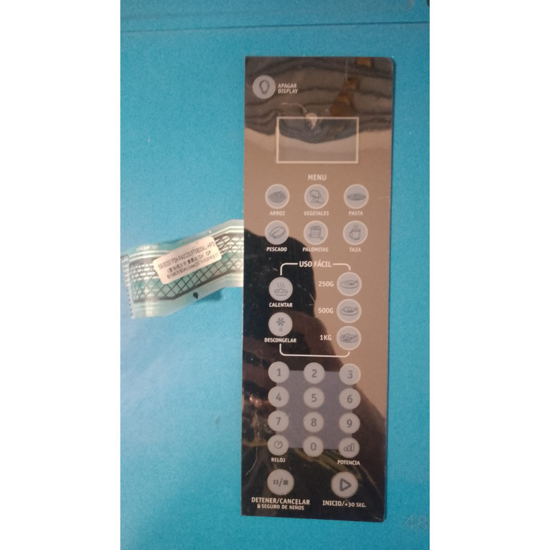 Membrana Teclado Panel Microondas Whirlpool WMS07ZD Recuperada